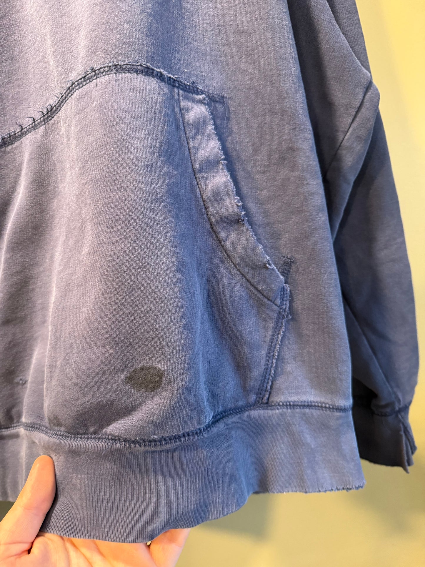 Vintage Y2K Aeropostale Distressed Navy Blue Hoodie Sweatshirt- XL