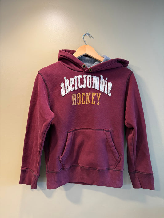 Vintage Y2K Abercrombie & Fitch Hockey Maroon Hoodie Sweatshirt- S