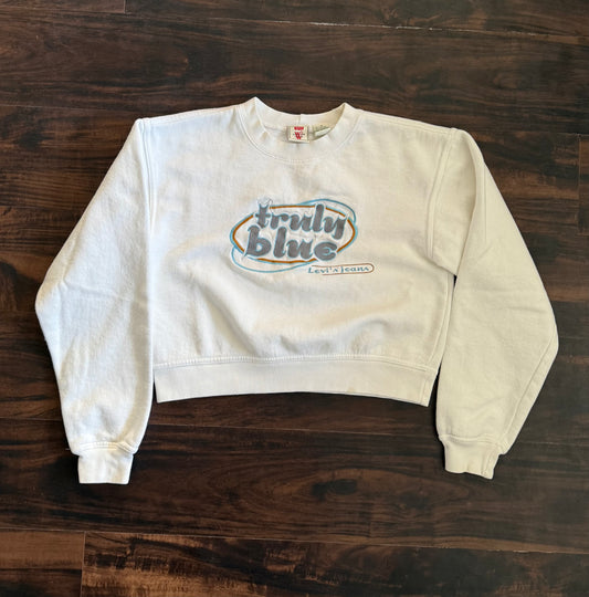Vintage Levi’s For Women Truly Blue Cropped Crewneck Sweatshirt- S