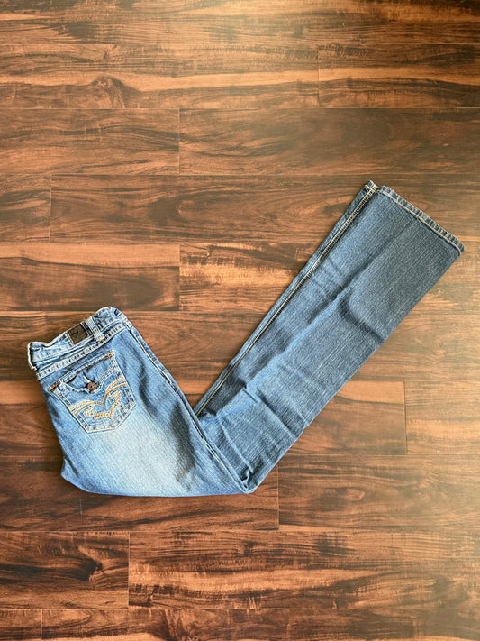 Vintage Y2K Royal Blue Flared Denim Jeans- 32x40