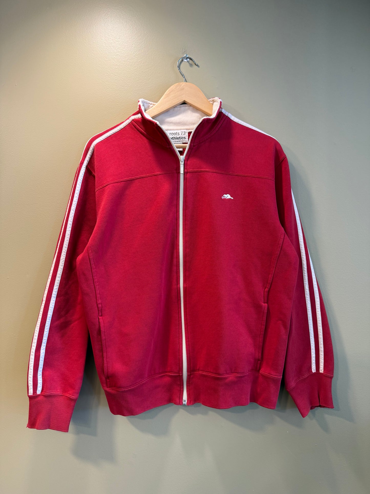 Vintage Roots Canada Red Athletic Full-Zip Sweatshirt- M