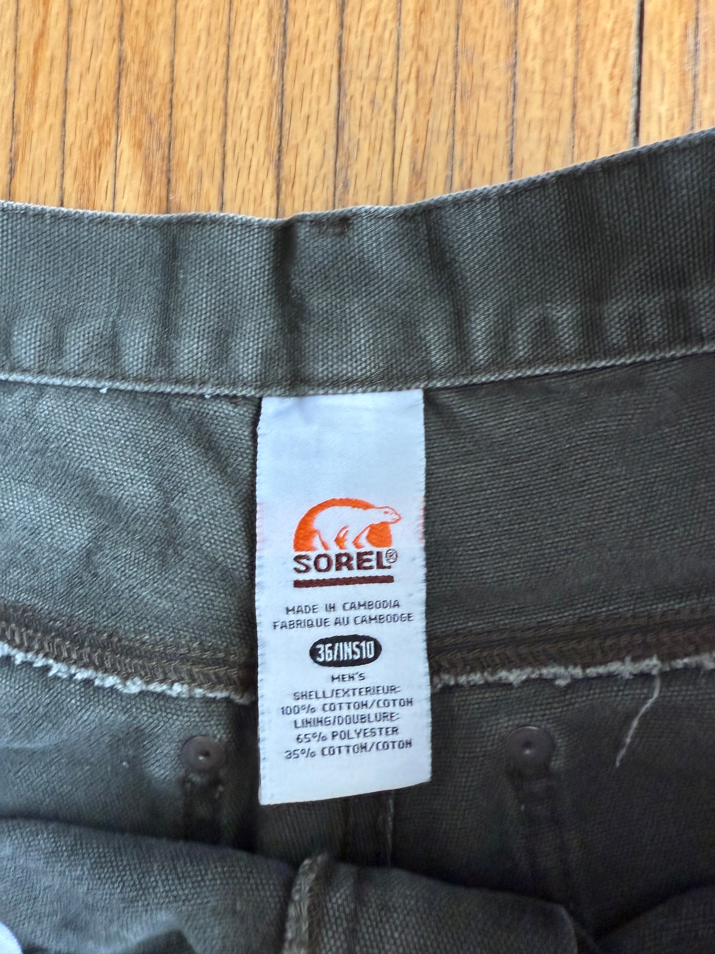 Vintage Sorel Dark Green Heavy Duck Canvas Carpenter Shorts- 32