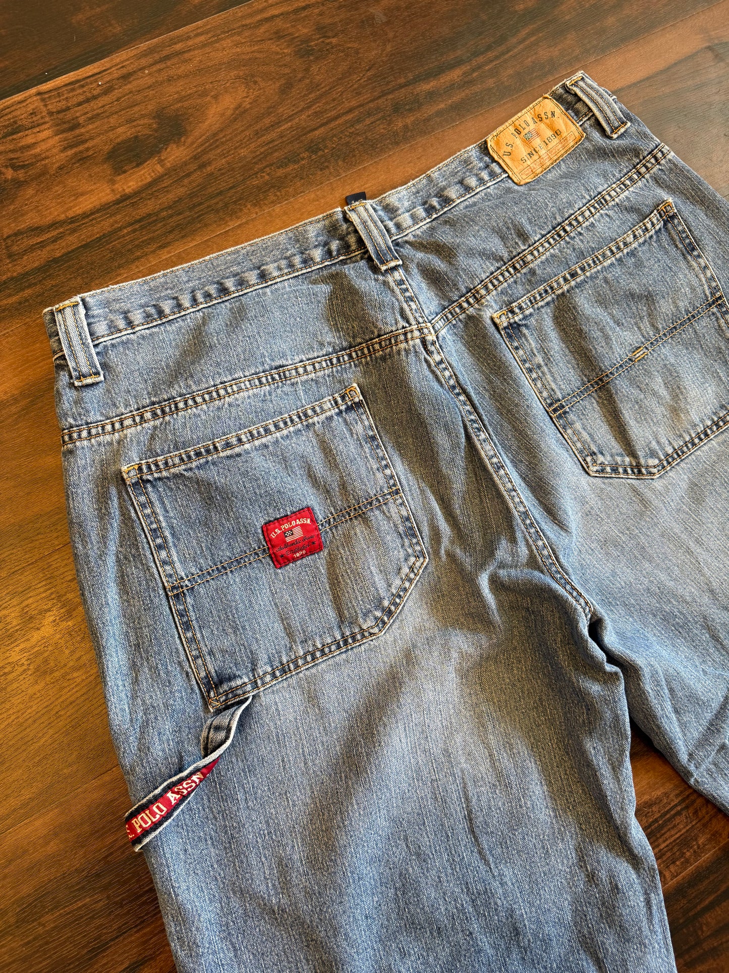 Vintage U.S. Polo Assn Light Wash Carpenter Jean Shorts- 38