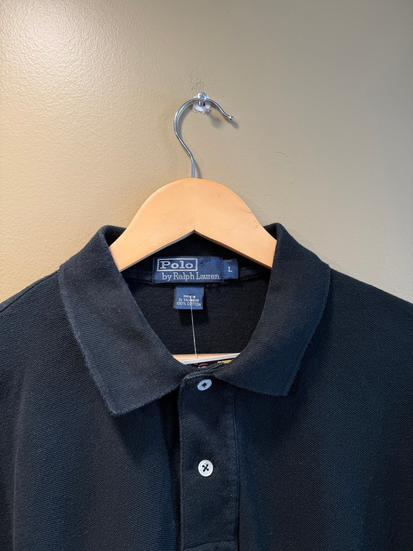 Vintage Polo Ralph Lauren Black Button-Up Cotton Shirt- L