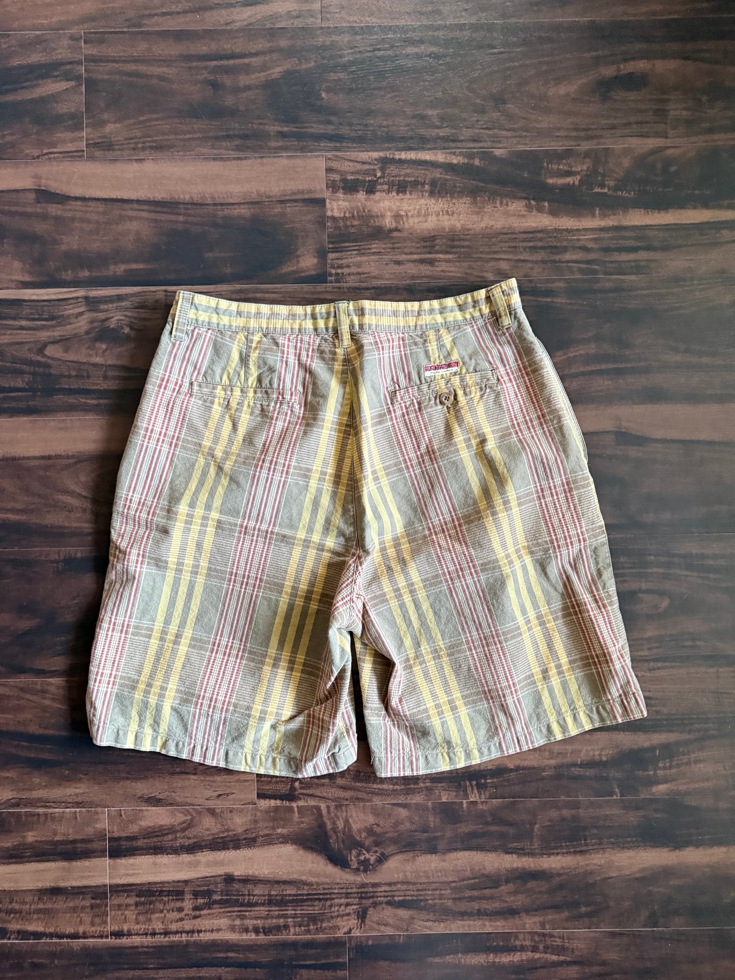 Vintage Y2K Chaps Ralph Lauren Checkered Baggy Shorts- 33