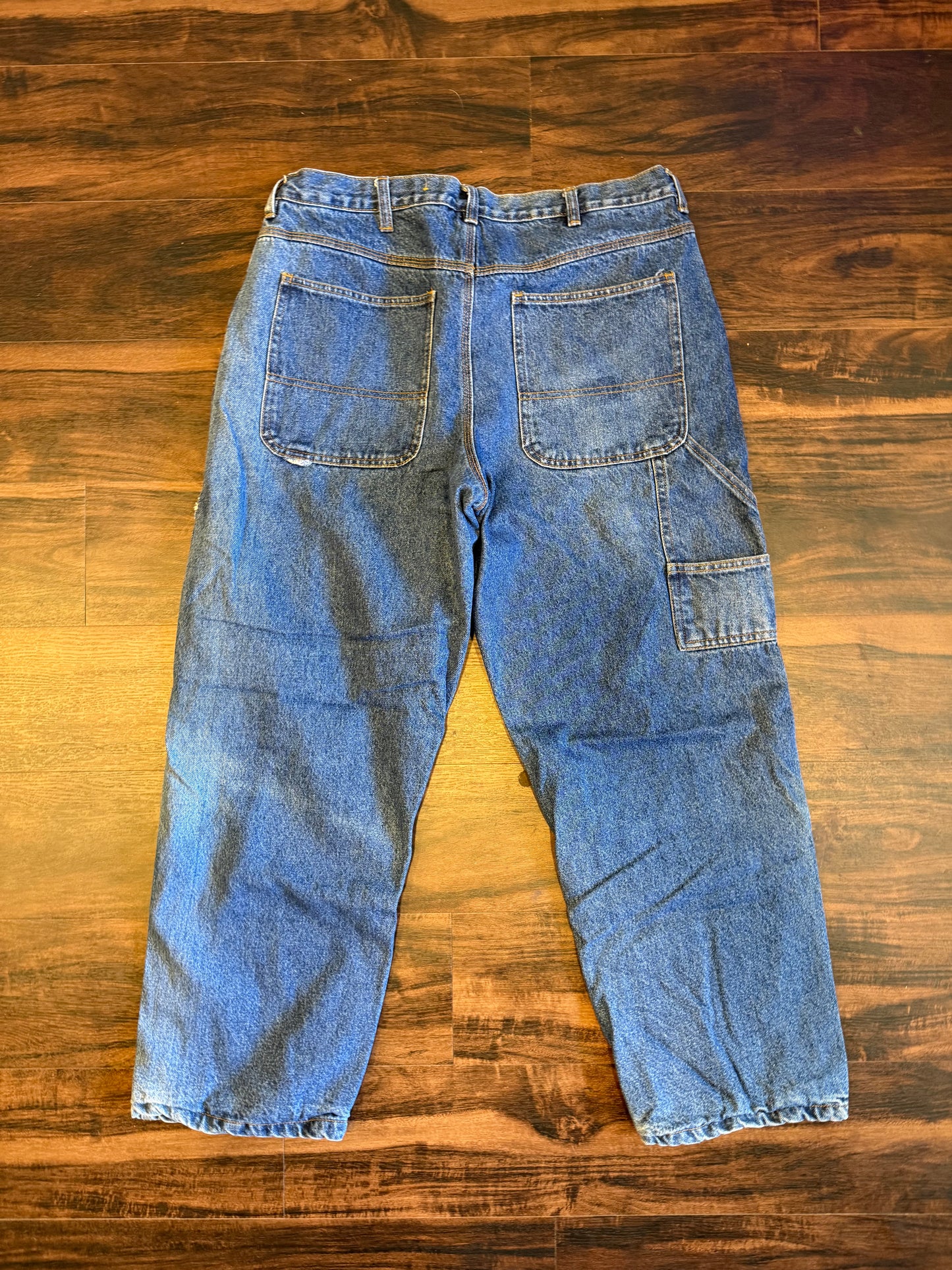 Vintage Flannel Lined Dark Wash Carpenter Jeans- 34x29