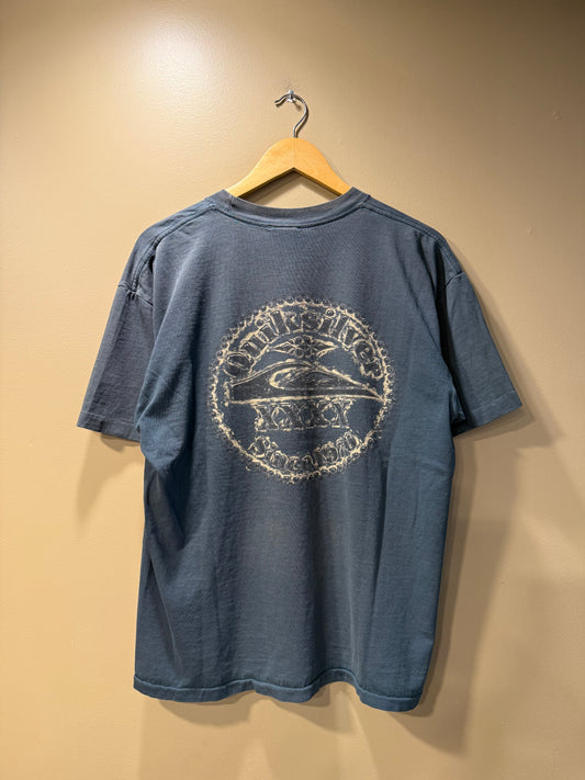 Vintage Quiksilver Aqua Blue Green Emblem T-Shirt- L