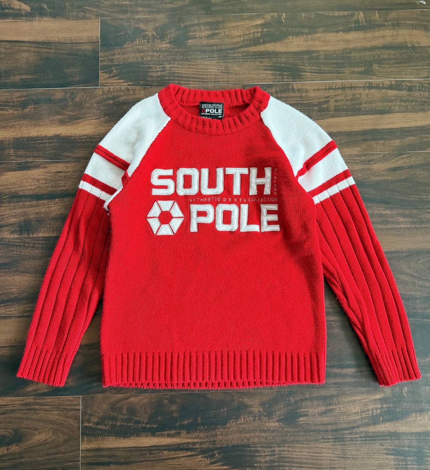 Vintage South Pole Y2K Red & White Sweater- S