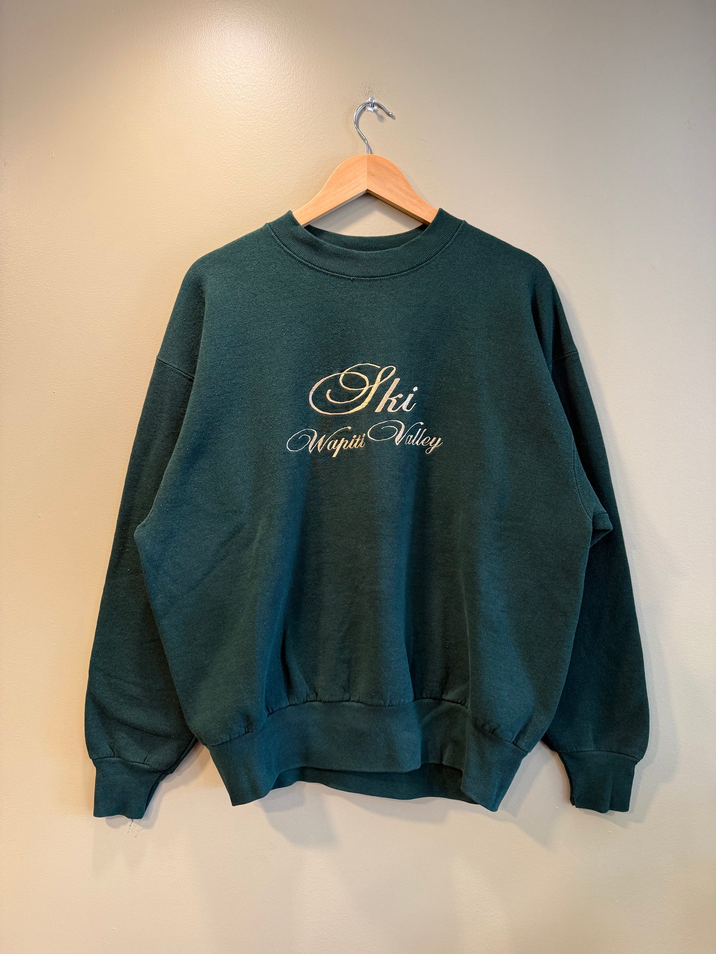 Vintage Ski Wapiti Valley Green Crewneck Sweatshirt- XL