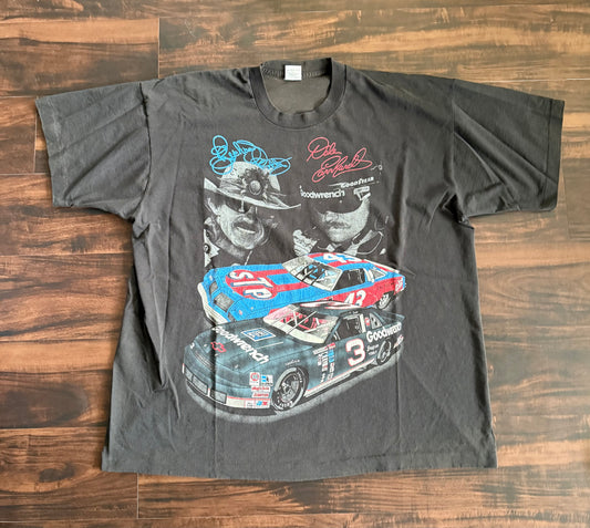 Vintage NASCAR Dale Earnhardt & Richard Petty Winston Cup Champions T-Shirt- XL