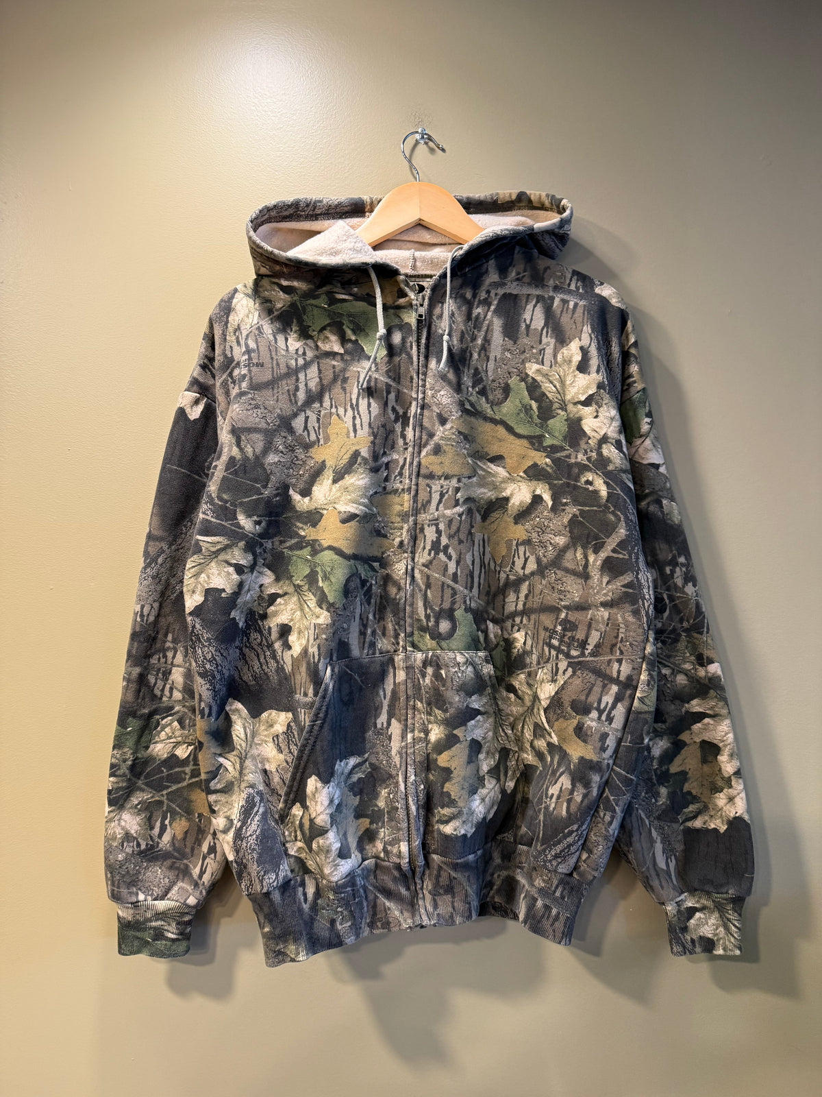 Vintage Mossy Oak Tree Camo Zip-Up Hoodie Sweatshirt- XL