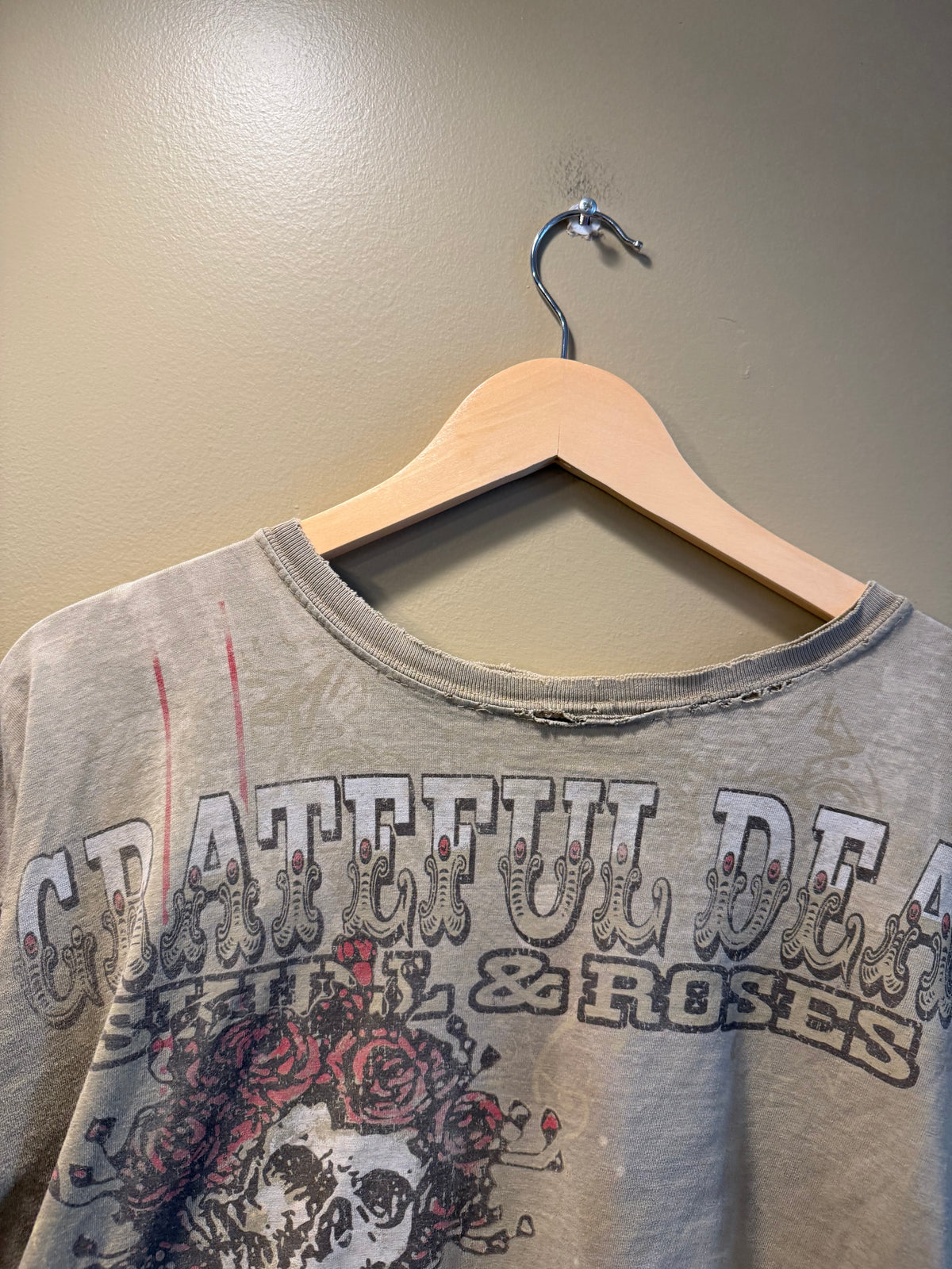 Vintage Grateful Dead Tan Liquid Blue Tie Dye T-Shirt- XL