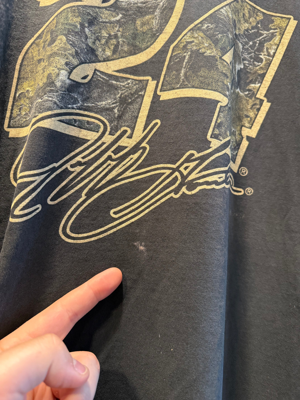 Vintage Competitors View NASCAR Jeff Gordon Black Tree Camo T-Shirt- XL