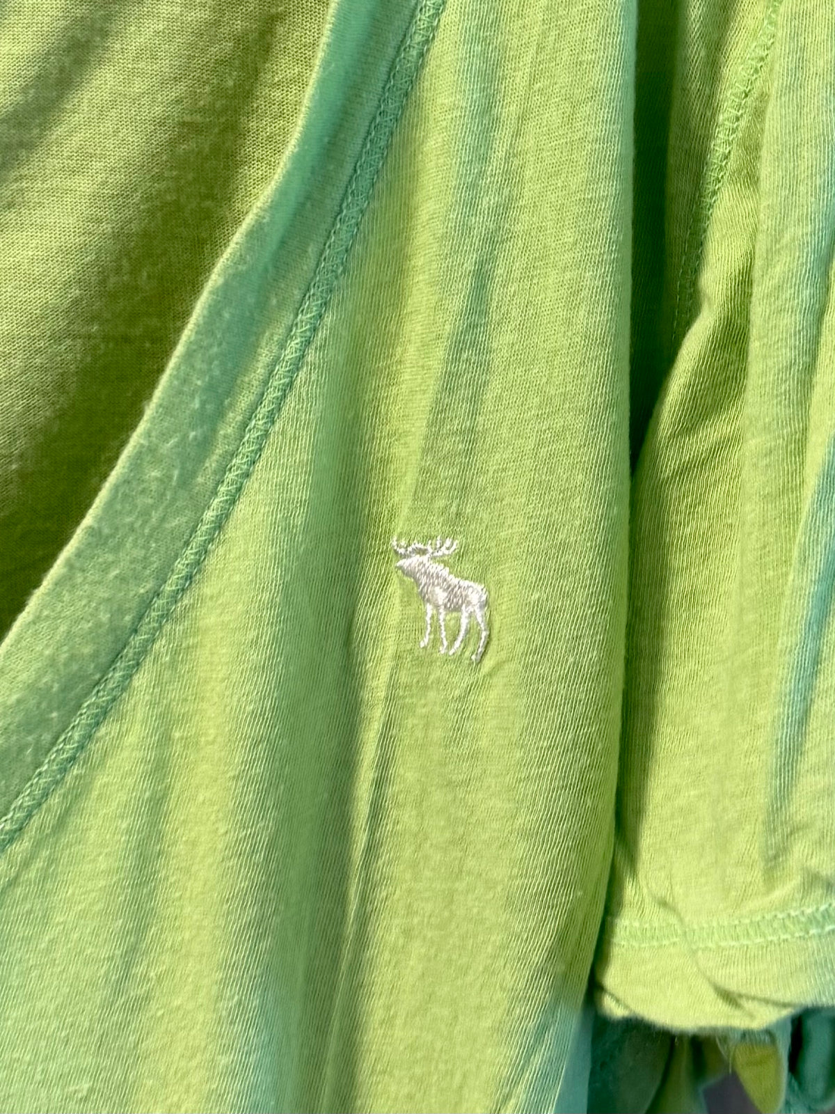 Vintage Abercrombie & Fitch Green Deep V-Neck T-Shirt- S