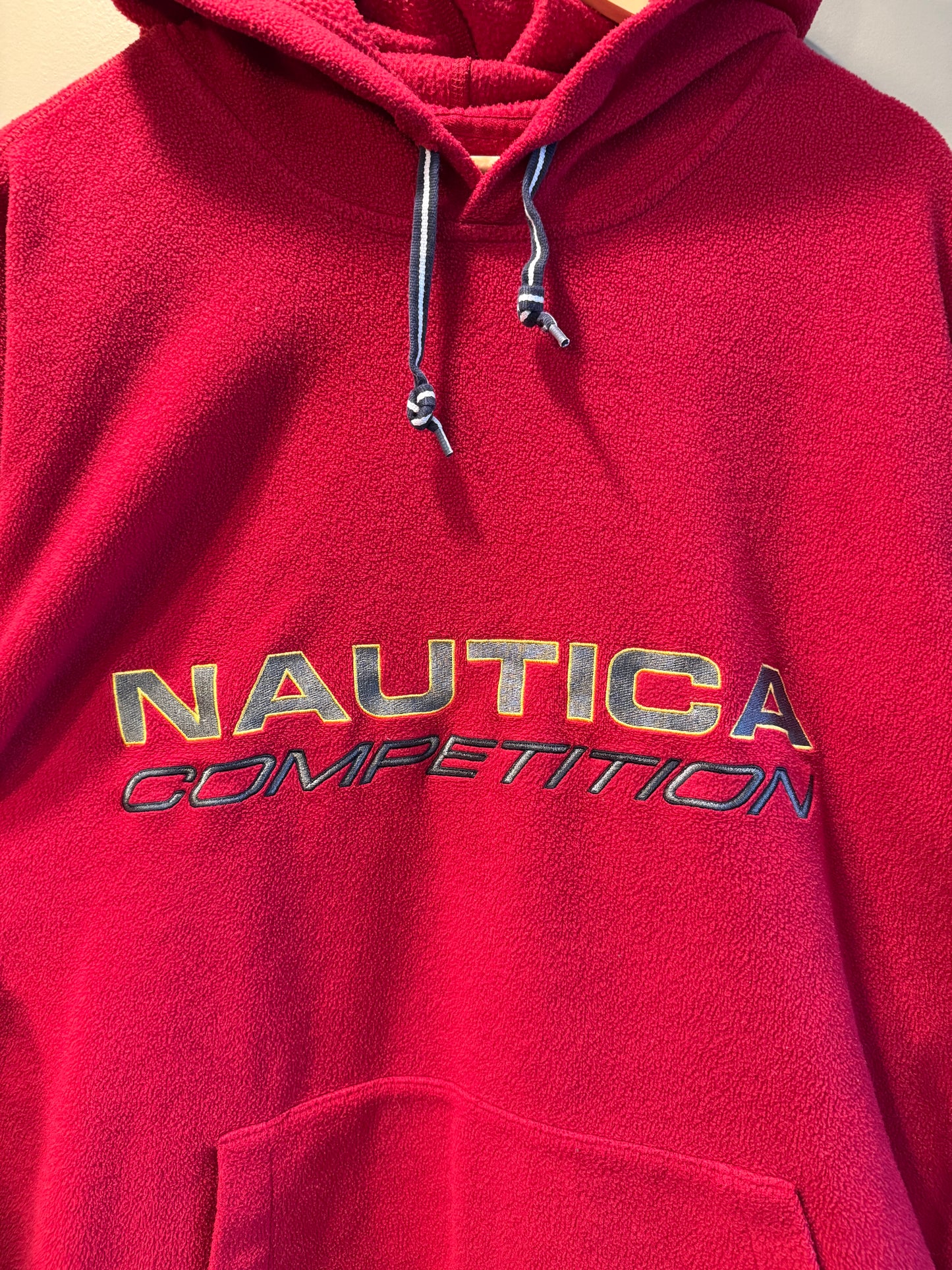 Vintage Nautica Fleece Red Hoodie Sweatshirt- XXL