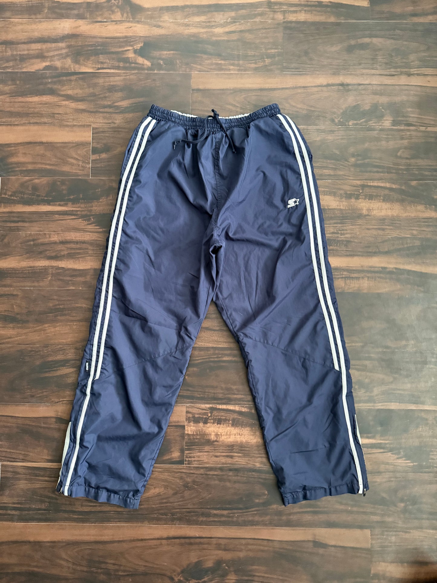 Vintage Starter Navy Blue Striped Joggers- 32x30
