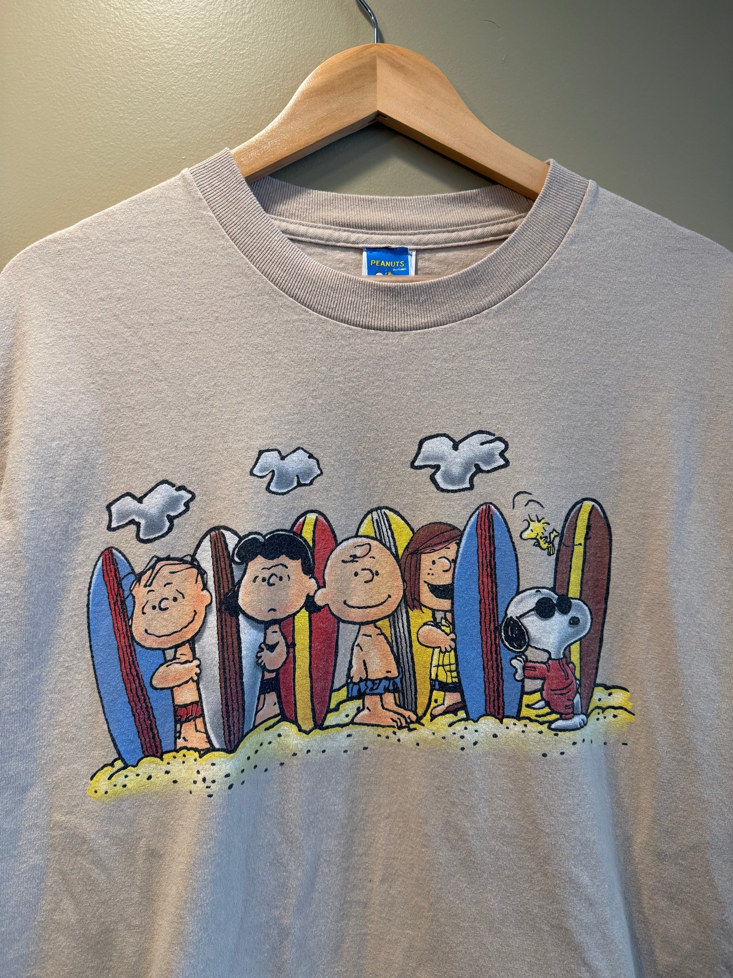 Vintage Peanuts Snoopy Beach Tan T-Shirt- XL
