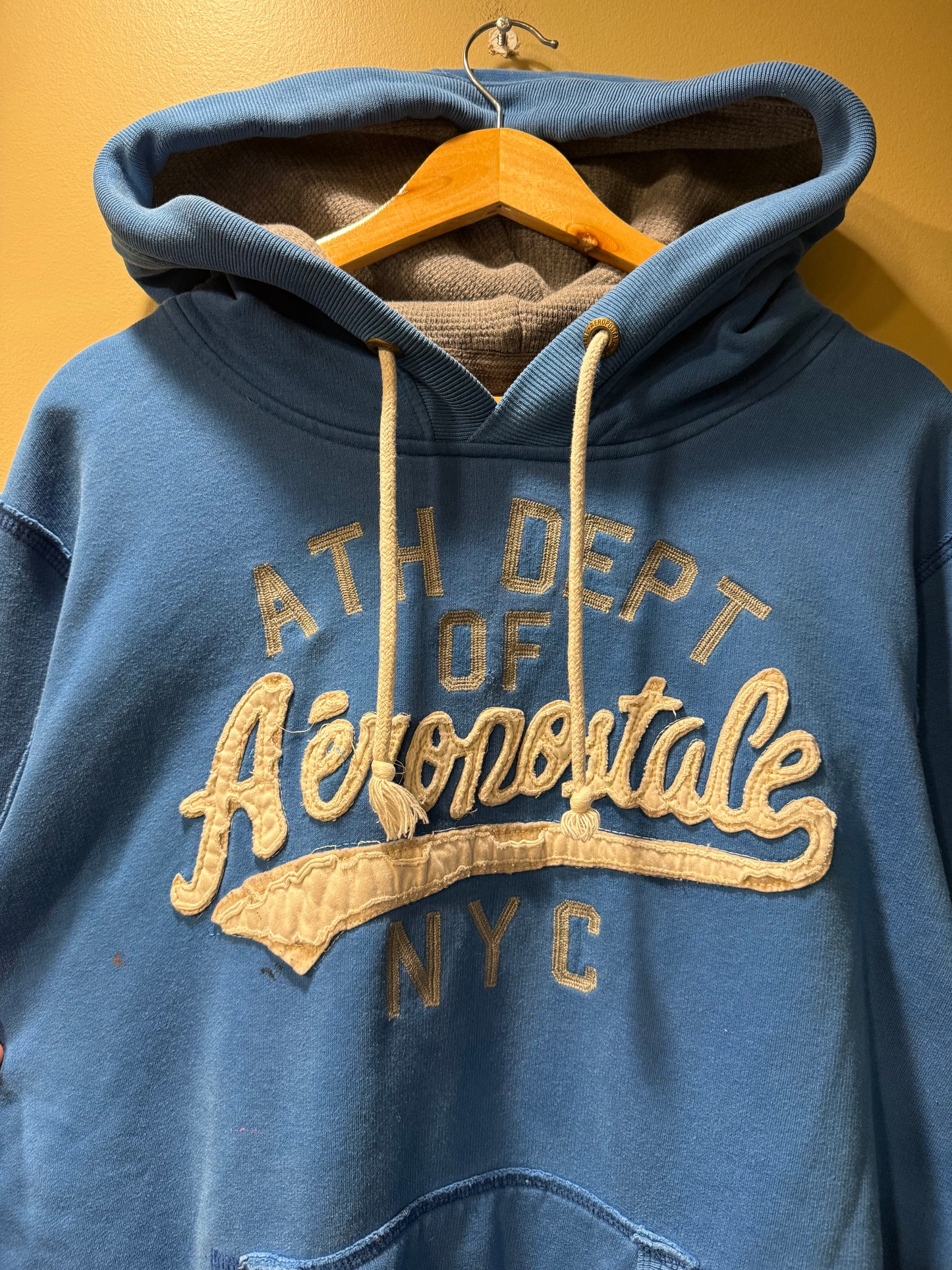 Vintage Aeropostale Blue Embroidered Hoodie Sweatshirt- XL