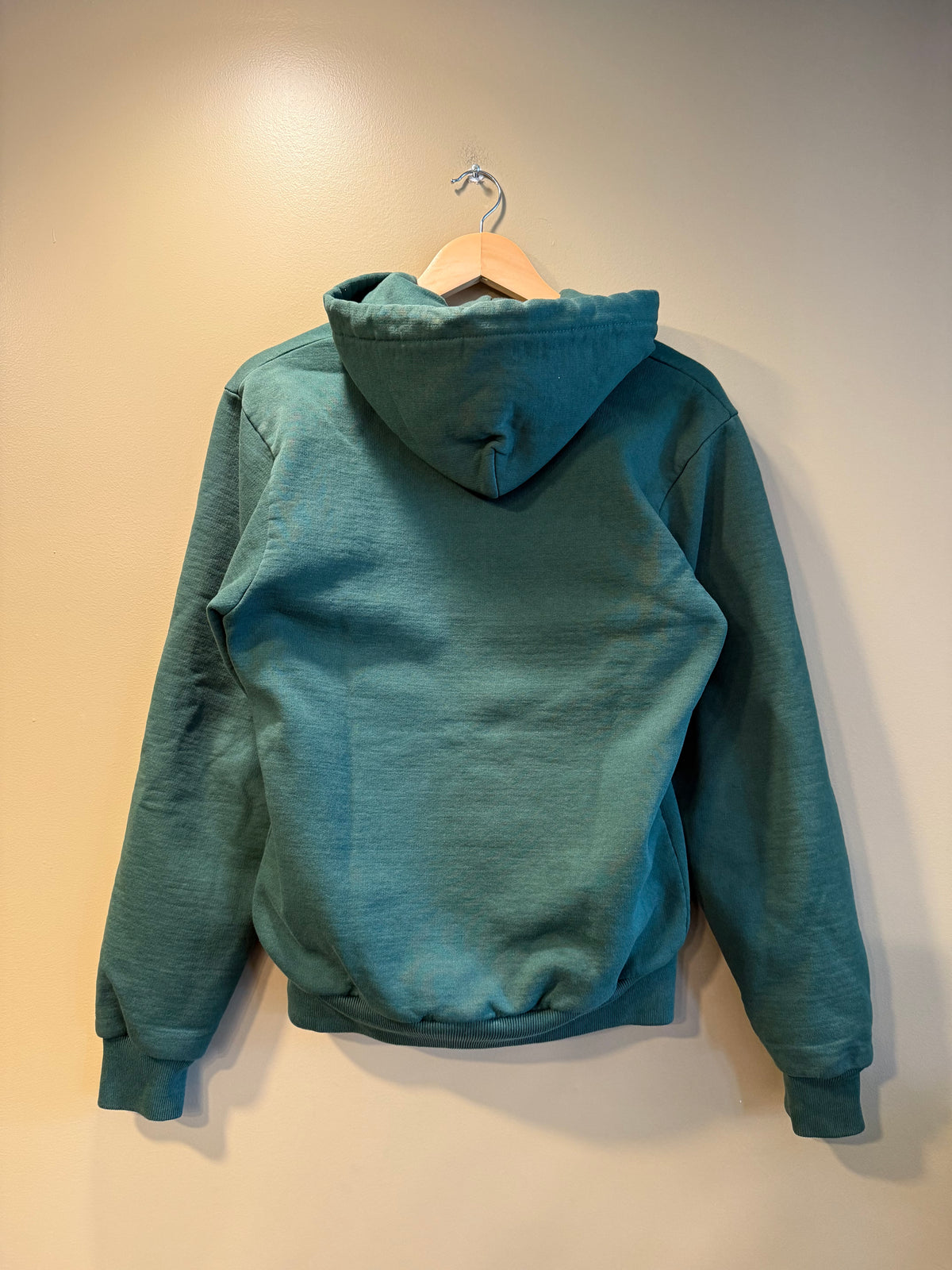 Vintage Carhartt Green Thermal-Lined Zip-Up Hoodie Sweatshirt- M