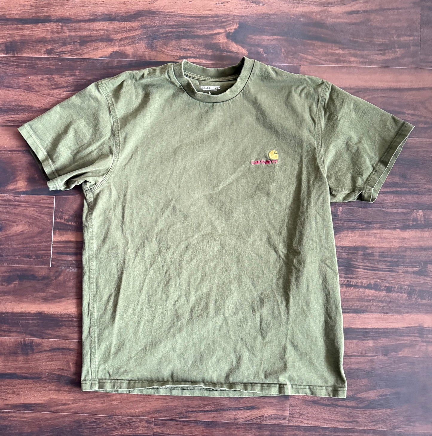 Carhartt Work In Progress Green Logo T-Shirt- L
