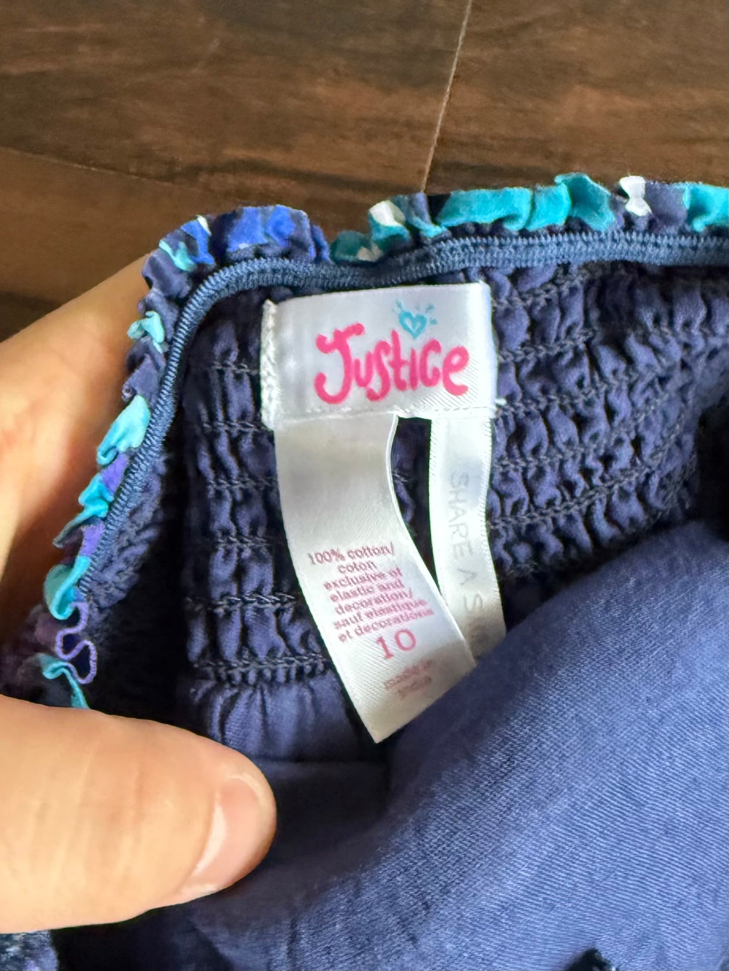 Vintage Y2K Justice Patterned Blue & Purple Top- S