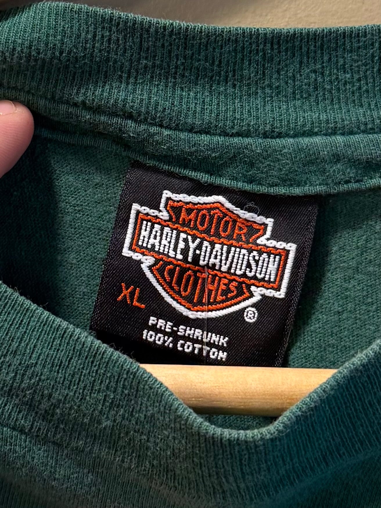 Vintage Harley Davidson Bald Eagle Green T-Shirt- XL