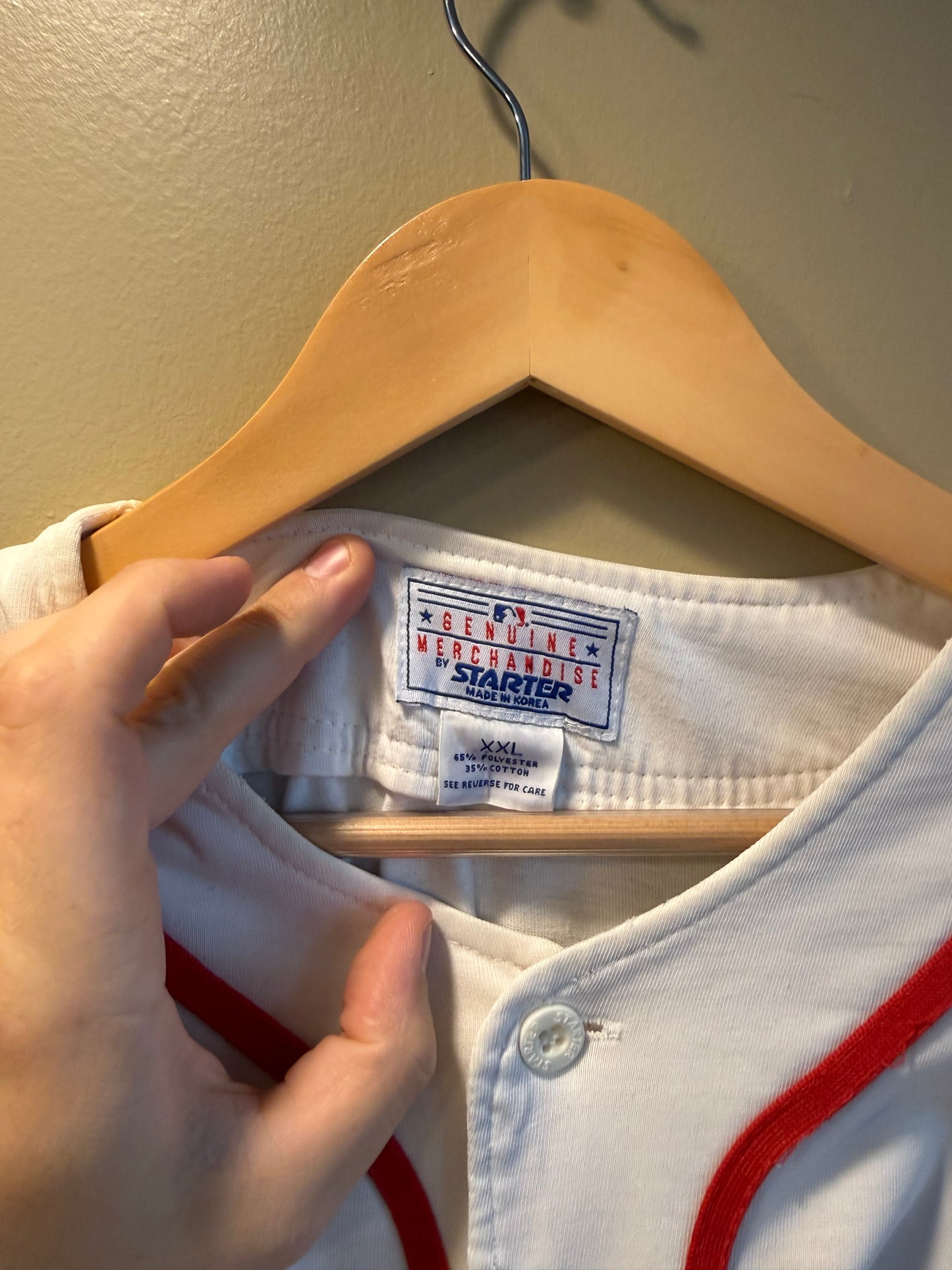 Vintage Starter Cleveland Indians White Baseball Jersey- XL