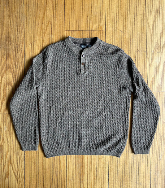 Vintage Brown Buttoned Fisherman’s Sweater- M