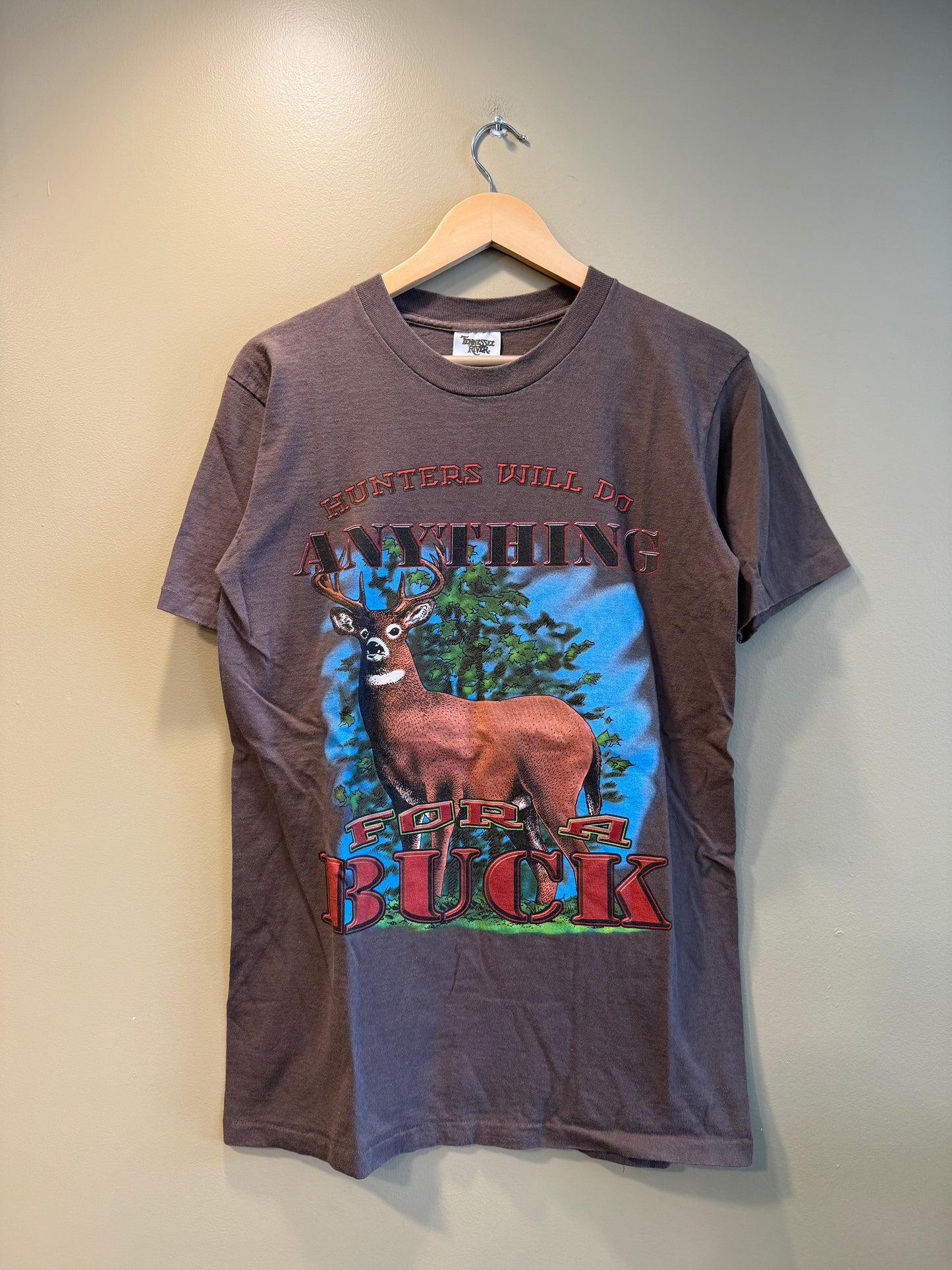 Vintage Anything For A Buck Brown Nature T-Shirt- M