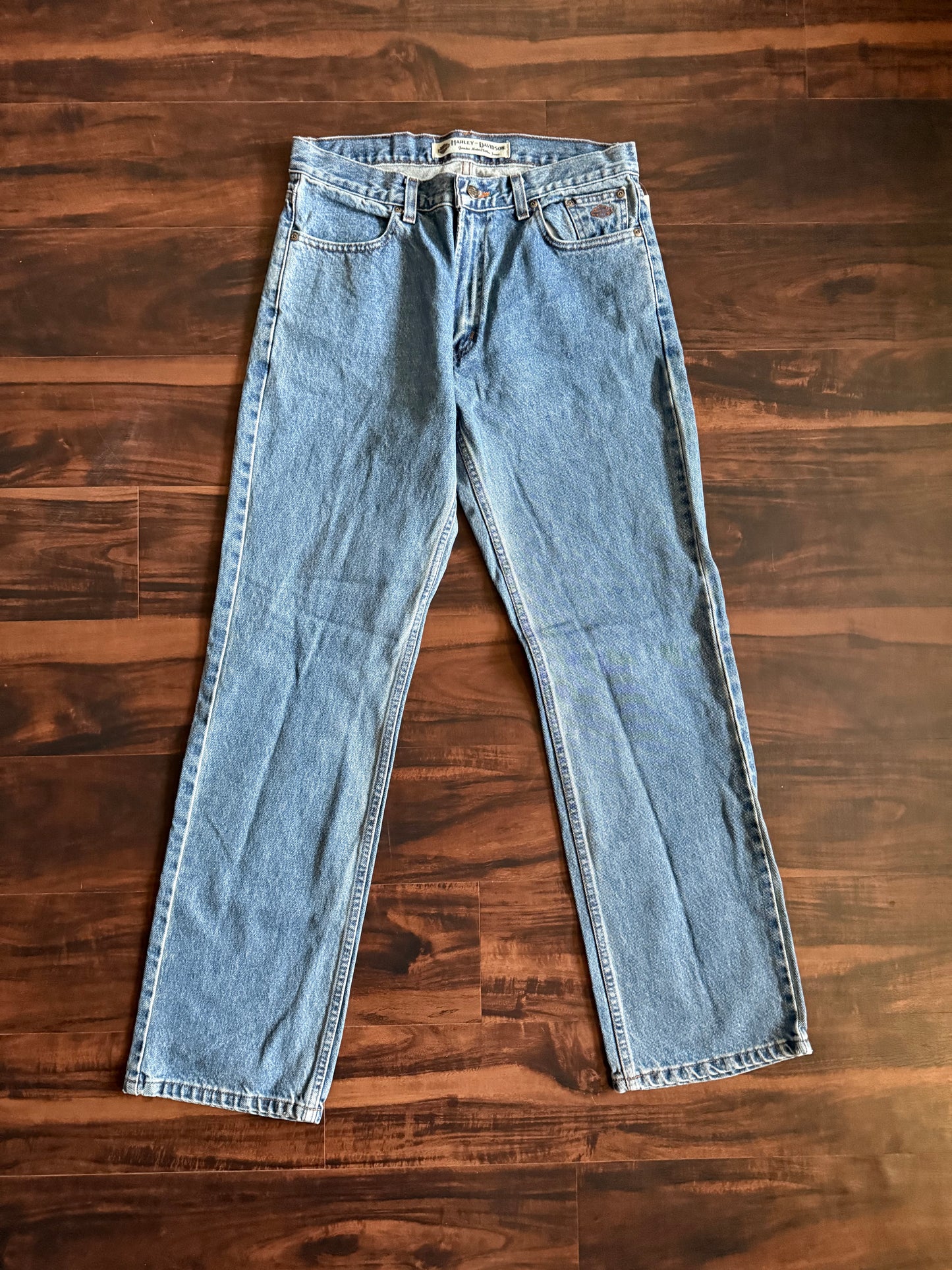 Vintage Harley Davidson Light Wash Denim Jeans- 32x34