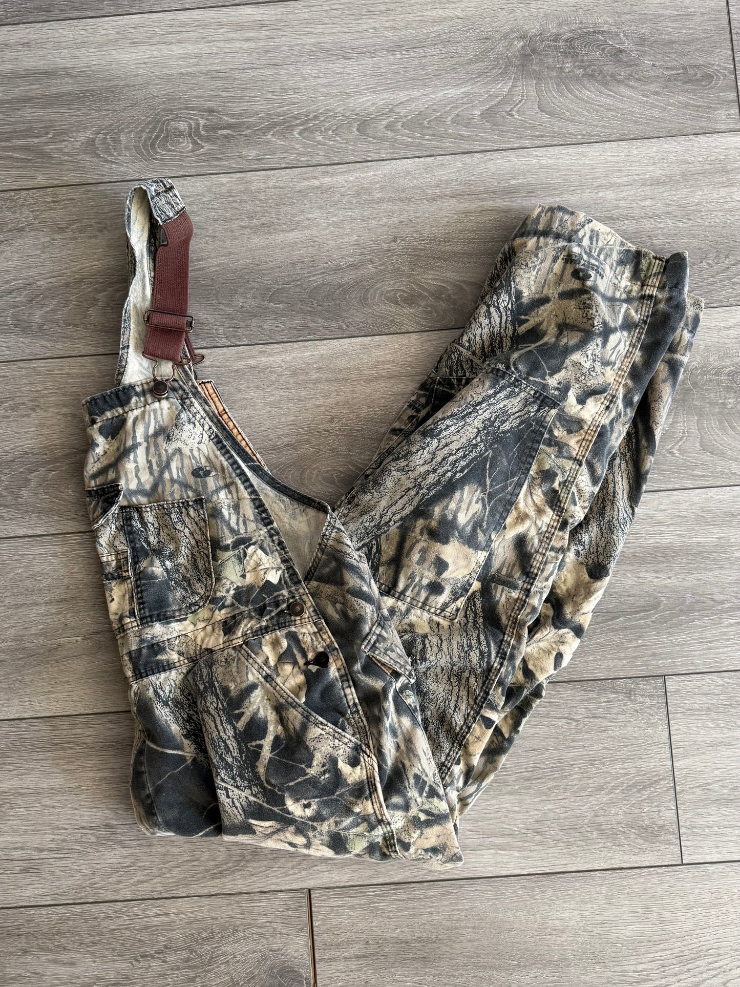 Vintage Red Head Real Tree Camouflage Overalls- 38x30