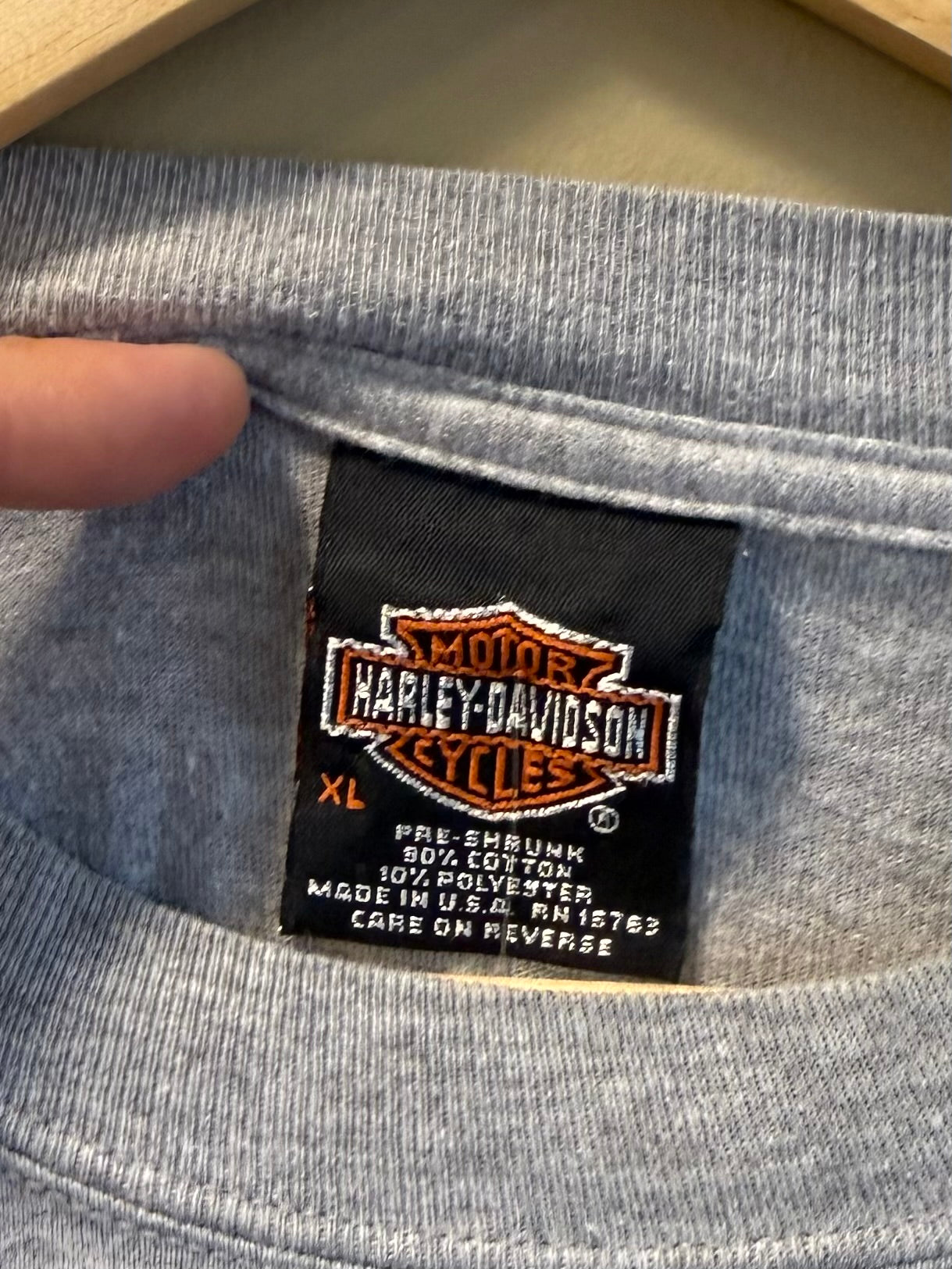 Vintage Harley Davidson Gray Flames Long Sleeve T-Shirt- XL