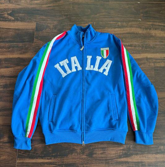 Vintage Italia Full-Zip Blue Sweatshirt Jacket- M