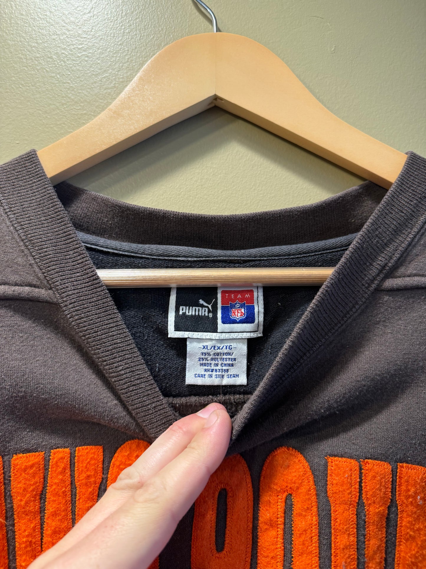 Vintage Cleveland Browns NFL Brown Dawg Pound Crewneck Sweatshirt- XL
