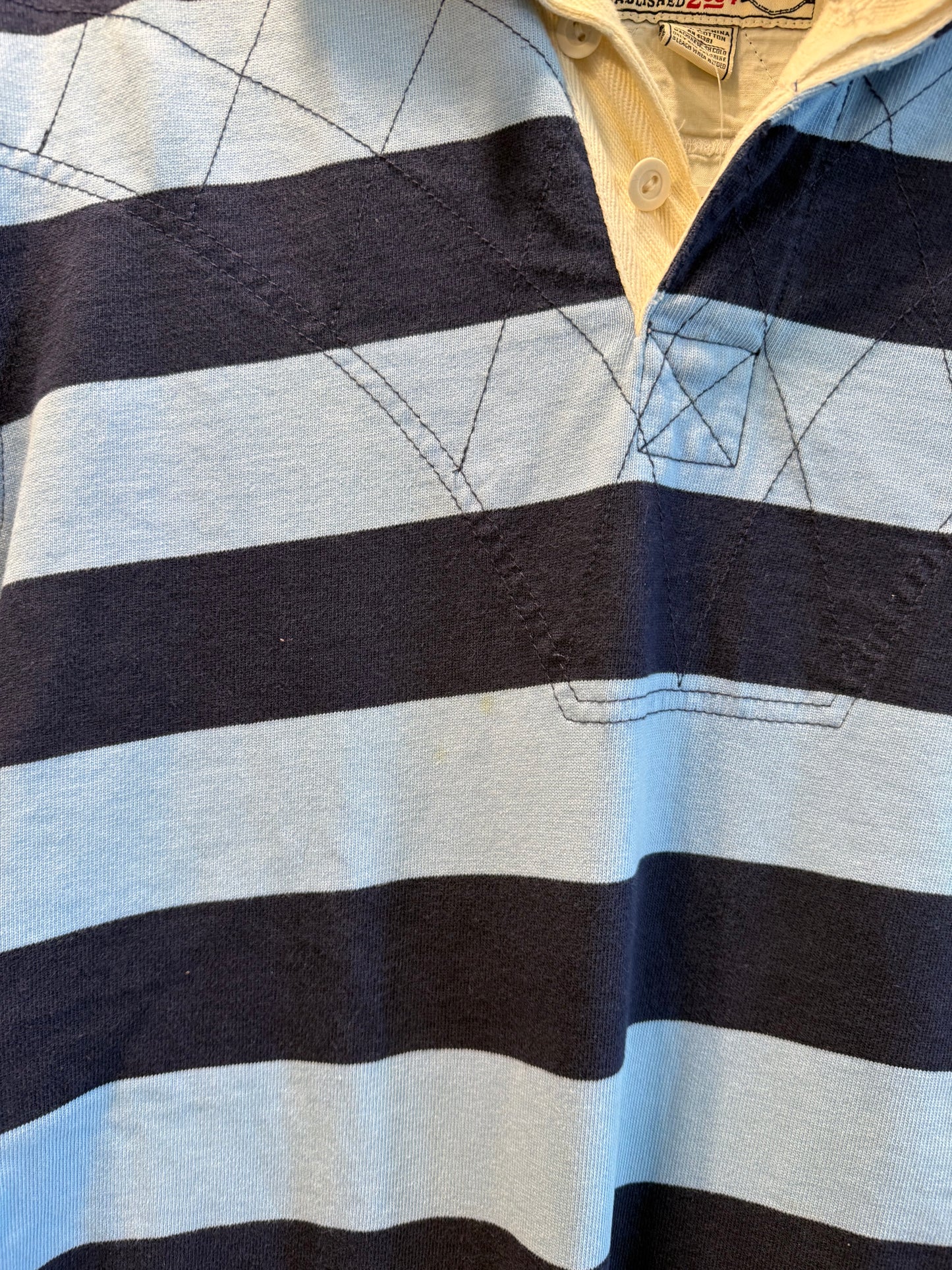 Vintage Rugby Brand Polo Ralph Lauren Blue Striped Rugby Shirt- L