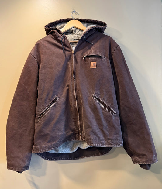 Vintage Carhartt Dark Brown Sherpa Lined Workwear Jacket- L