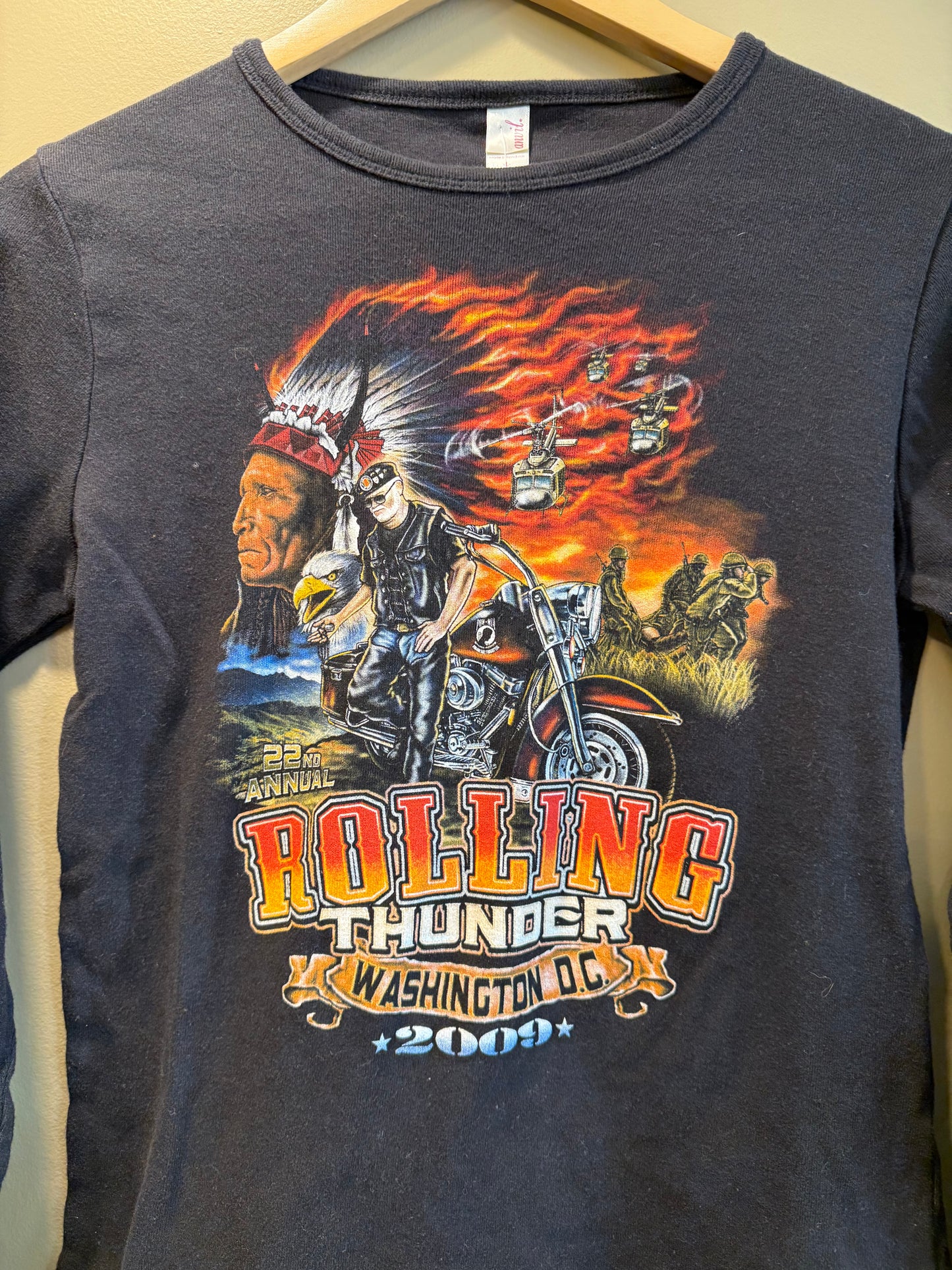 Vintage Women’s Rolling Thunder Biker Longsleeve Shirt- L