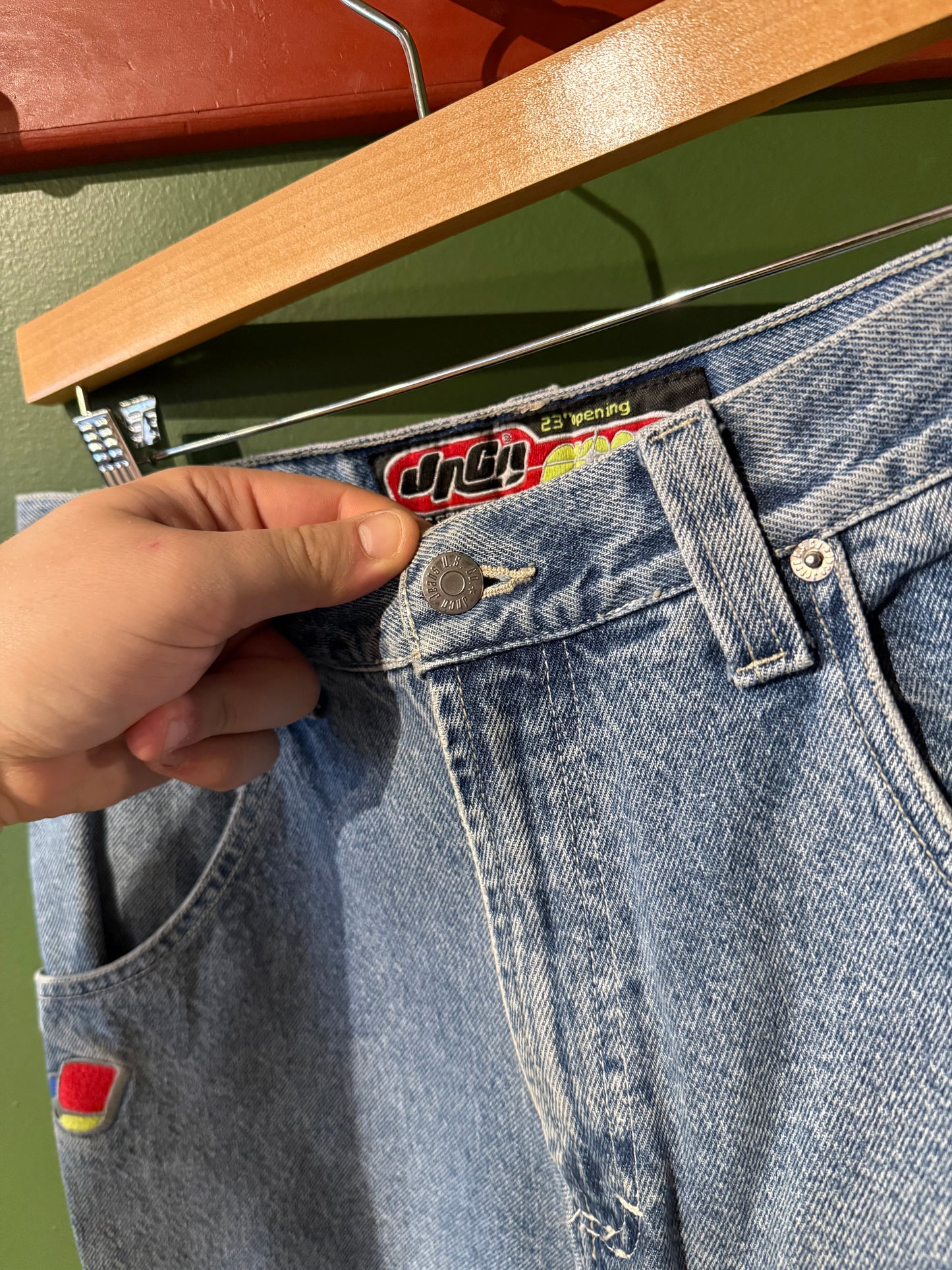 Vintage Y2K JNCO Pipes Light Wash Streetwear Baggy Denim Jeans- 31x32