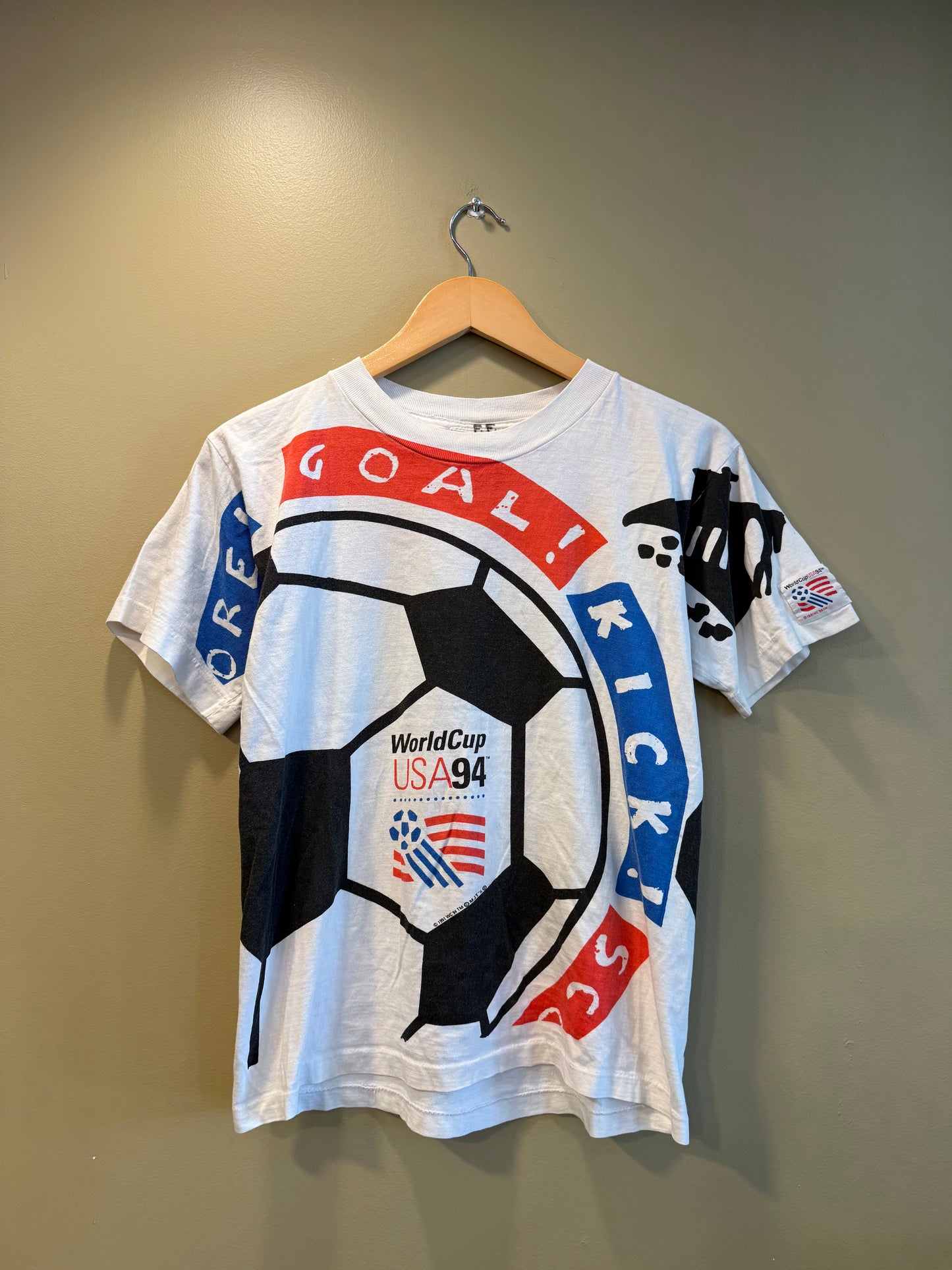 Vintage United States World Cup 94 All Over Print Baby Tee T-Shirt- S
