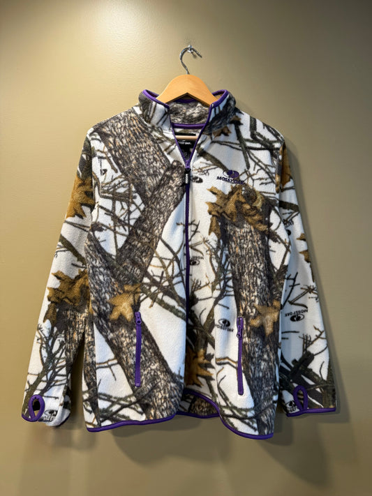 Vintage Mossy Oak Purple Snow Camo Fleece Jacket- L