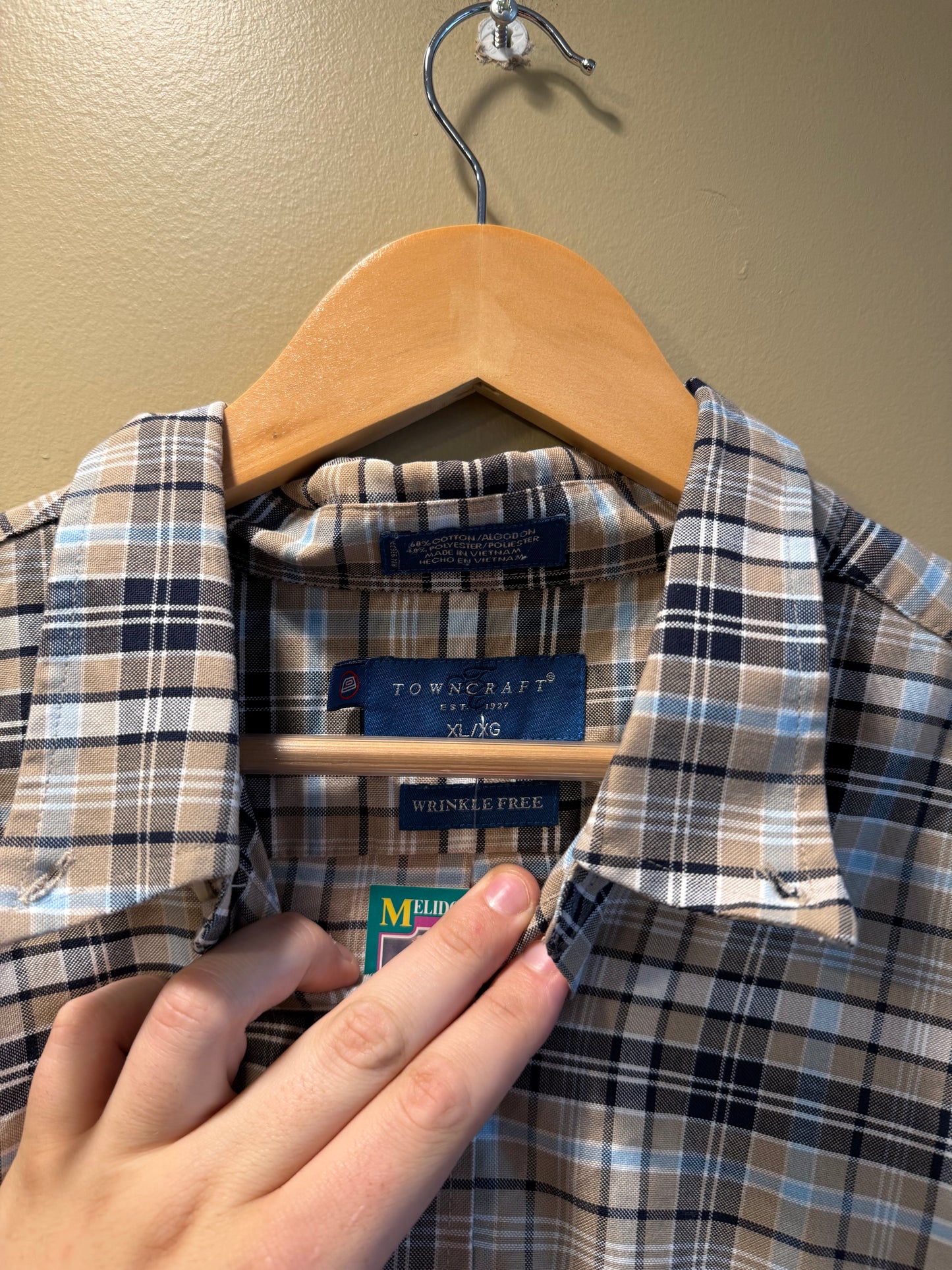 Vintage Towncraft Checkered Button-Up Shirt- XL