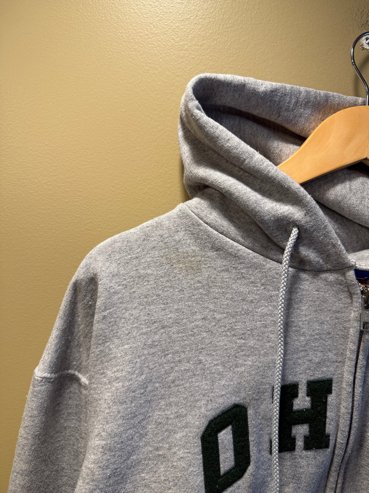 Vintage Champion Ohio University Gray Zip-Up Hopdie Sweatshirt- M