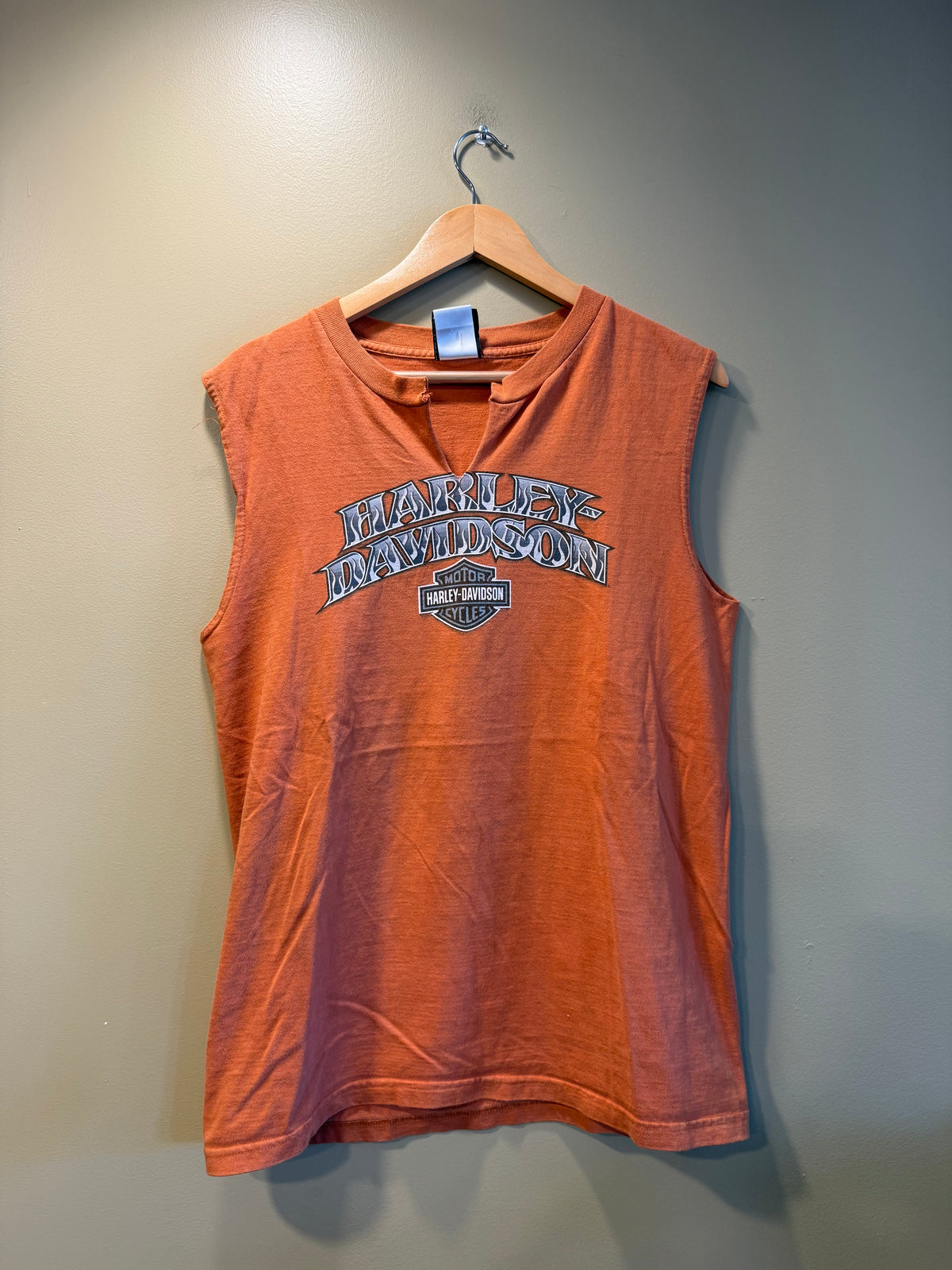 Vintage Harley Davidson Orange Flames Tank Top- M