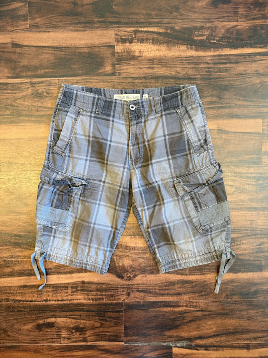 Vintage Urban Heritage Checkered Cargo Shorts- 34x13