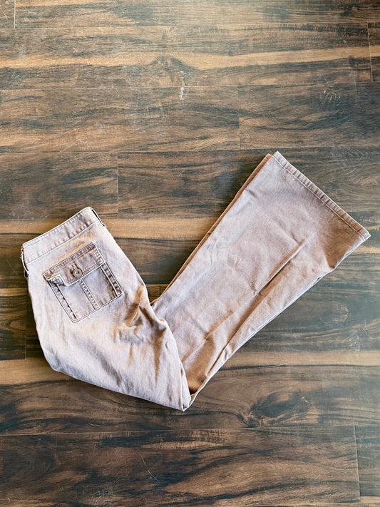 Vintage Y2K L.E.I. Brown Flare Canvas Pants- 30x31