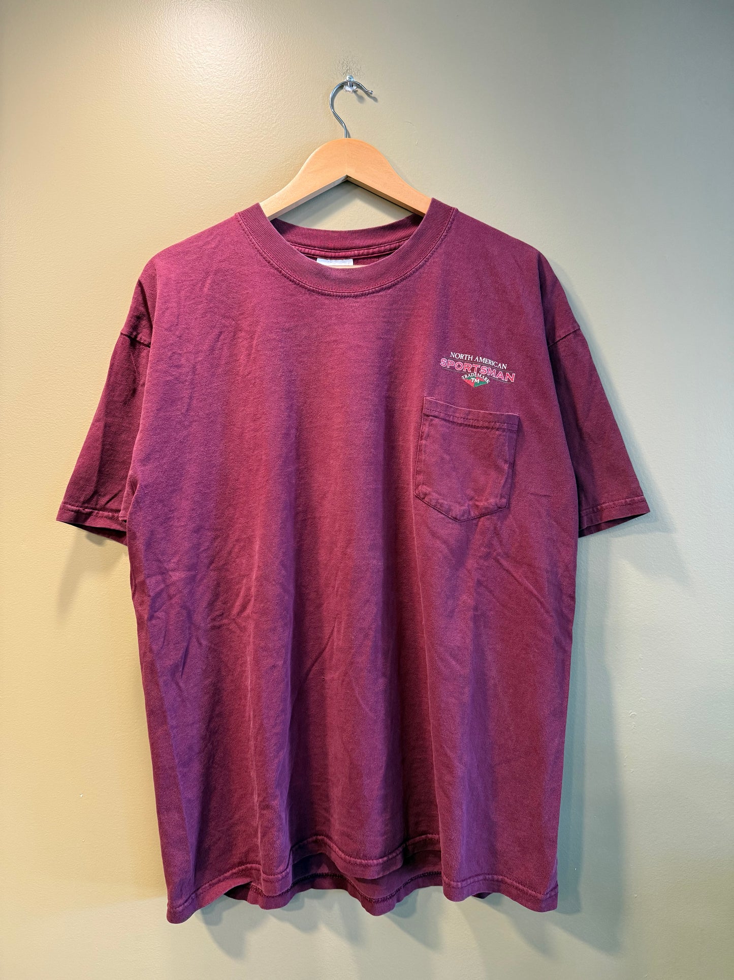 Vintage North American Sportsman Maroon Golden Retriever T-Shirt- XL