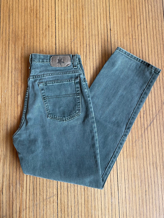 Vintage Dark Green Cotton Canvas Pants- 31x30