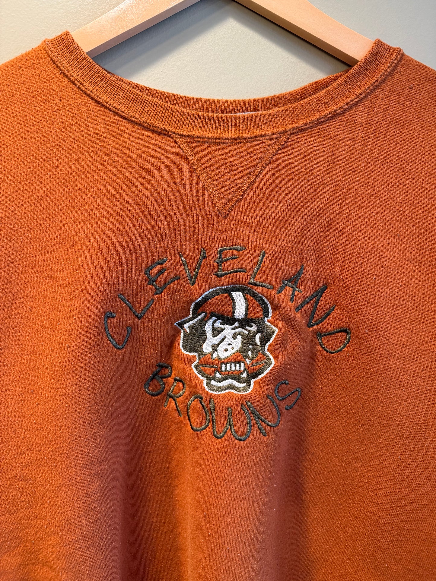 Vintage Russell Athletic Cleveland Browns Orange Dawg Pound Sweatshirt- XL