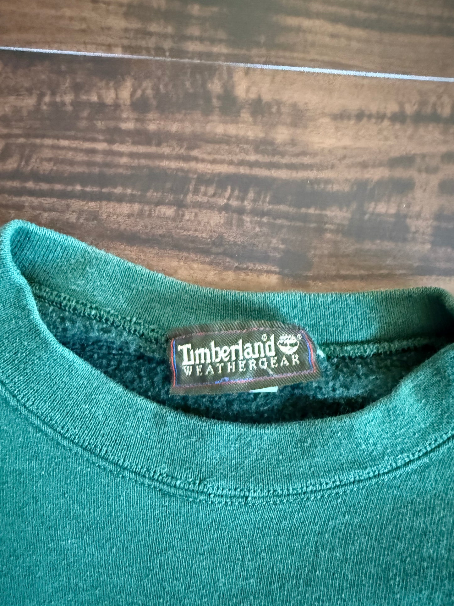 Vintage Timberland Weather Gear Green Embroidered Crewneck Sweatshirt- XL
