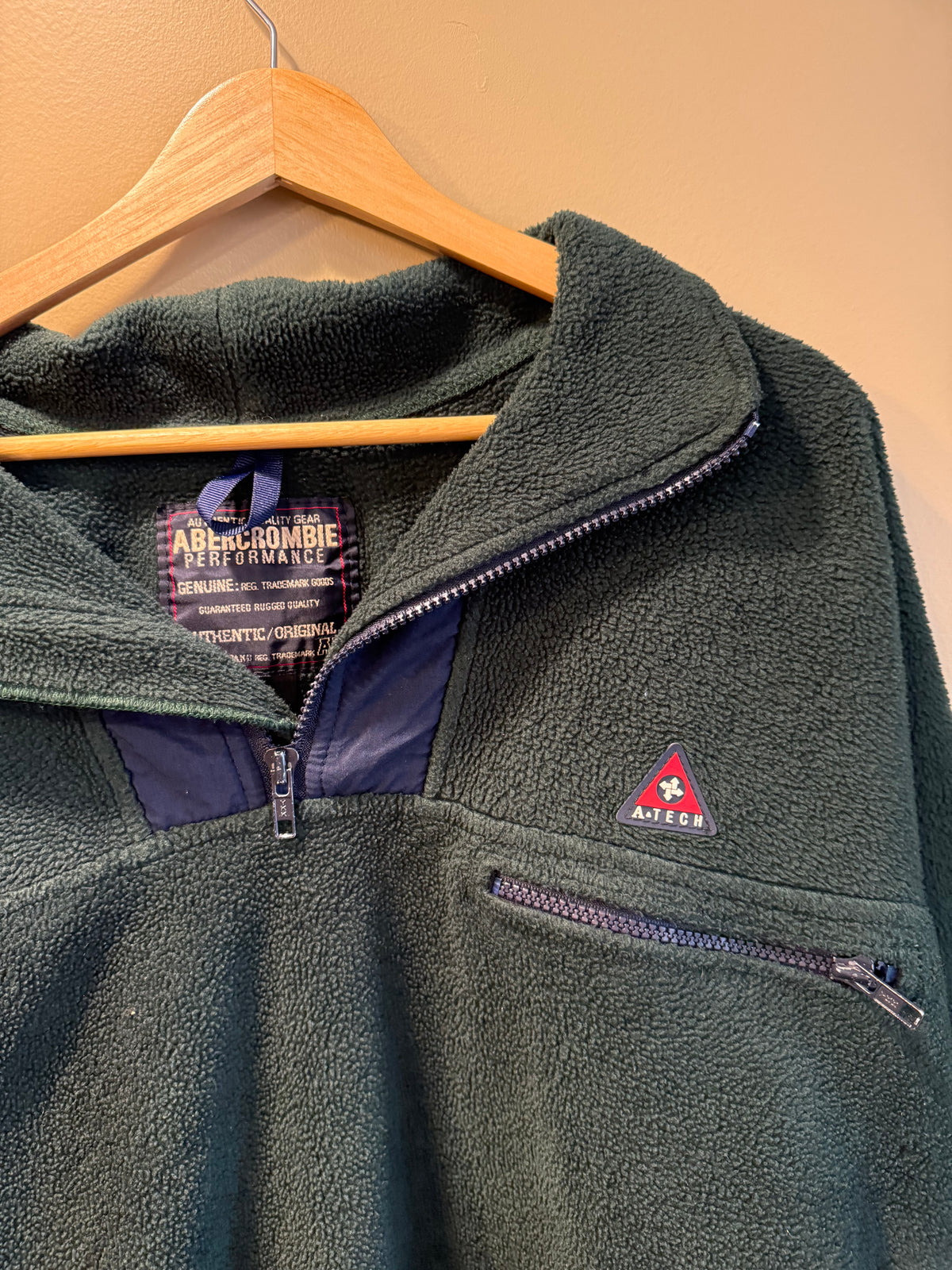 Vintage Abercrombie & Fitch Forest Green Fleece Jacket- XL